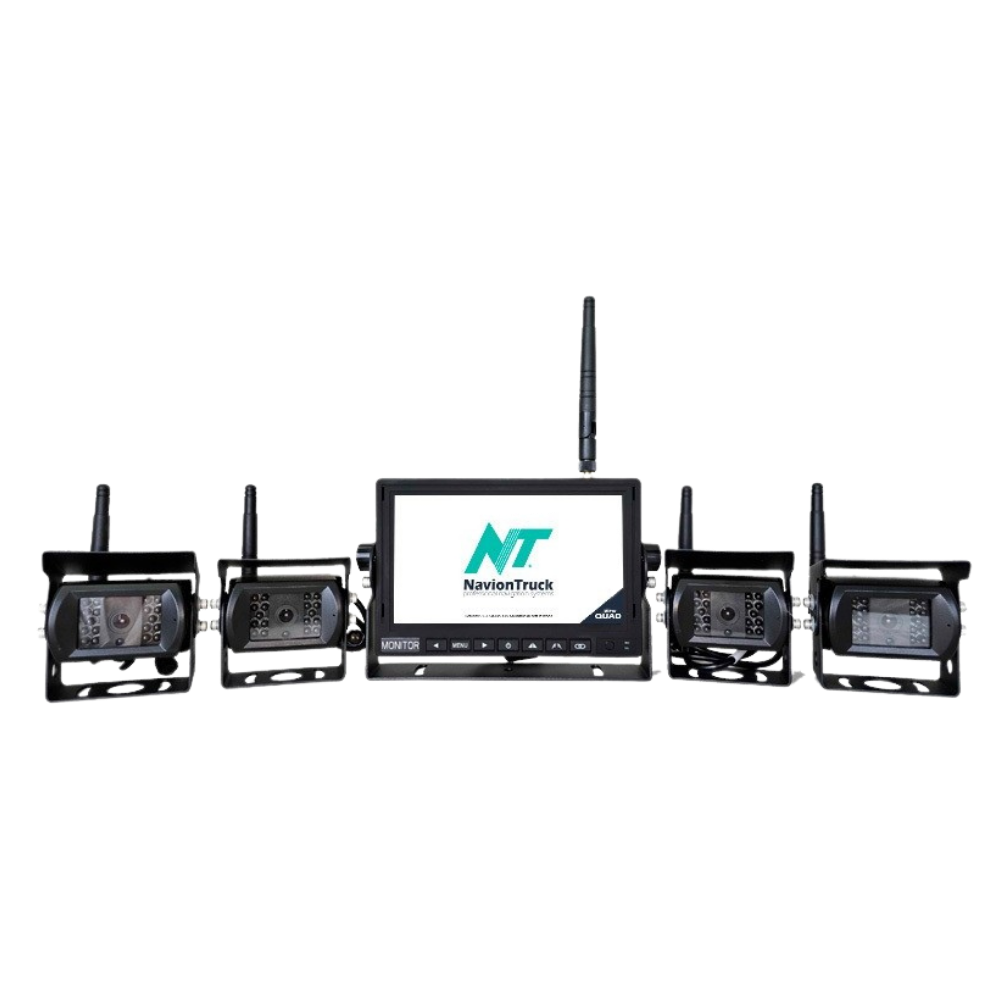 KIT de Cámaras Inalámbricas, Marcha Atrás, Visión 360º con 4 Cámaras y Pantalla de 7 Pulgadas - Navion CAM View QUAD